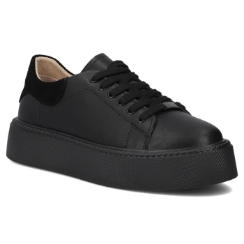Leather sneakers Filippo DP6119/25 BK black