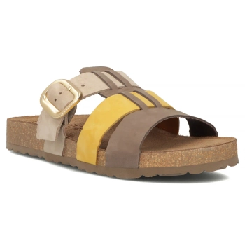 Leather flip-flops Yokono JERBA-137 NOBUCK MULT CIT brown