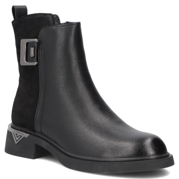 Leather ankle boots Filippo DBT8032/26 BK SU black