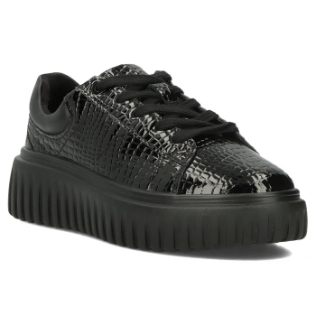 Leather sneakers Filippo DP6766/25 BK black
