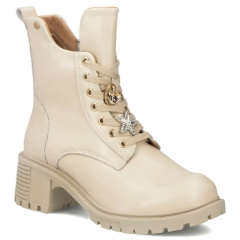 Leather ankle boots Filippo DBT7132/25 BE beige