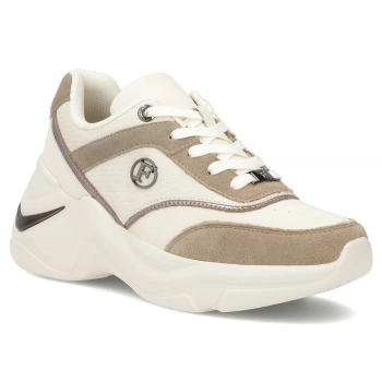 Leather sneakers Filippo DP7766/26 WH BE white-beige