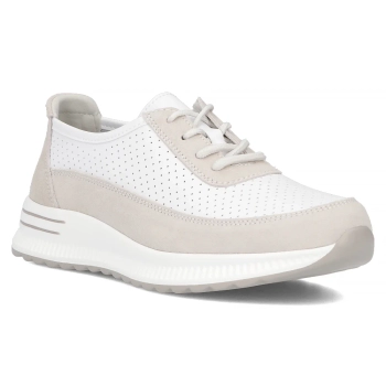 Leather shoes Filippo DP6717/25 WH GR white-grey