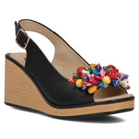 Leather sandals Filippo DS6021/25 BK black