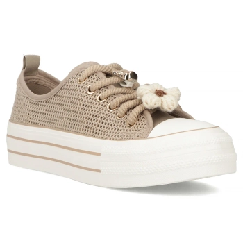 Sneakers beige up bold QY880-63 khaki