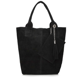Handbag Toscanio Shopper Suede 1101 black