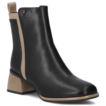 Leather ankle boots Filippo DBT7350/25 BK BE black