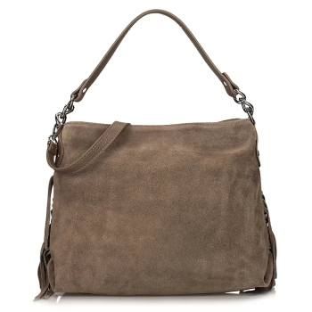 Leather handbag Toscanio  G98 beige