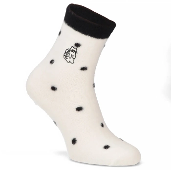 Women's Socks cream dots LM18-533