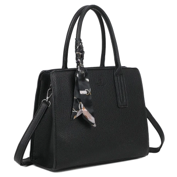 Black handbag ribbon charm