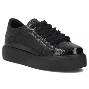 Leather sneakers Filippo DP6119/26 BK CR black
