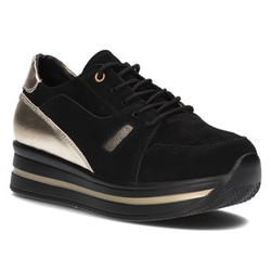 Leather sneakers Filippo DP3407/21 BK GO Black