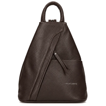 Brown leather backpack Toscanio F170