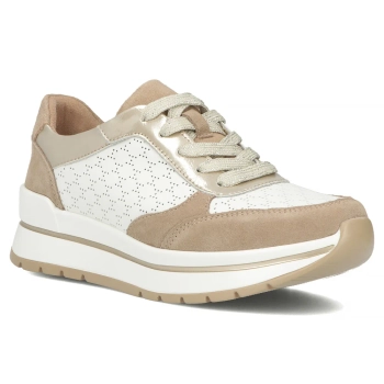 Leather sneakers Filippo DP6778/25 WH BE white beige