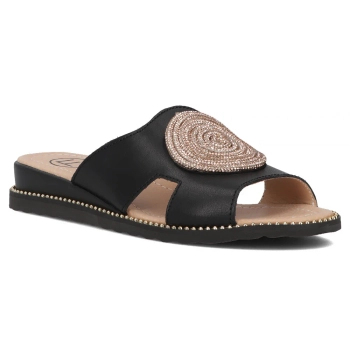 Leather flip-flops Filippo DK7041/25 BK black