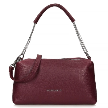Leather handbag Toscanio F191 burgundy