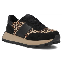 Leather sneakers Filippo DP7112/25 BK LEO black