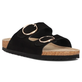 Leather flip-flops Filippo DK7061/25 BK black