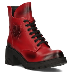 Leather ankle boots Artiker 53C1123 red