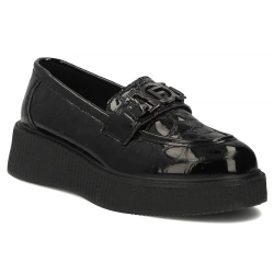 Leather platform shoes Filippo DP8294/26 BK black