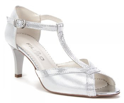 Sandals Filippo 322 silver satin + dot