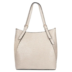 Beige shopper bag beige croco