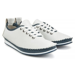 Lanqier 40C128 White/Navy Blue shoes