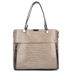 Grey shopper bag croc effect