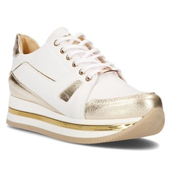 Leather sneakers Filippo 092 white and gold