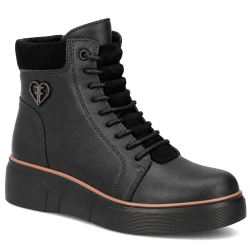 Leather platform ankle boots Filippo DBT7128/26 BK black