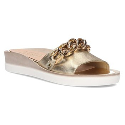 Leather flip-flops Filippo 105 gold