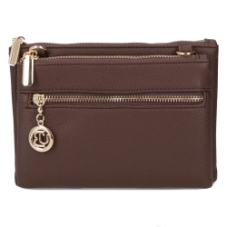 Brown handbag gold accent
