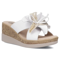 Leather flip-flops Filippo DK7039/25 WH white