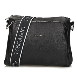 Handbag Toscanio Leather Messenger Bag E16 black