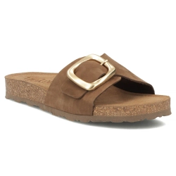 Leather flip-flops Yokono JERBA-114 NOBUCK MOCHA brown
