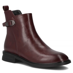 Leather ankle boots Filippo DBT7354/25 BG burgundy