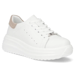 Leather sneakers Filippo DP6739/26 WH BE white