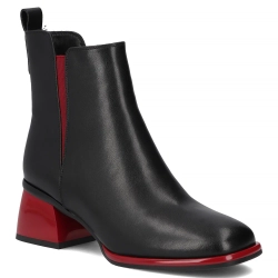 Leather ankle boots Filippo DBT7374/26 BK RD black