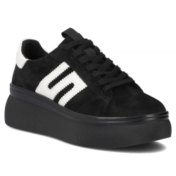 Leather sneakers Filippo DP7175/25 BK black