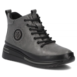 Leather platform ankle boots Filippo DBT4215/26 GR grey