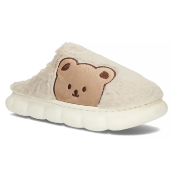 Fur slippers beige WS9028-8