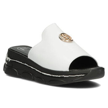 Leather slippers Filippo DK3872/22 WH white