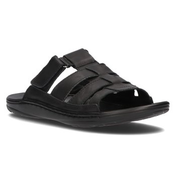 Leather slippers for men Filippo MK2303/21 BK black