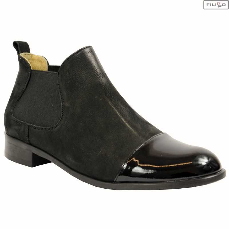 Ankle boots FILIPPO 796 nero nubuck+lacquer 8022236