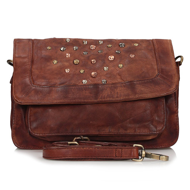 Handbag Toscanio Leather Messenger Bag 038 brown