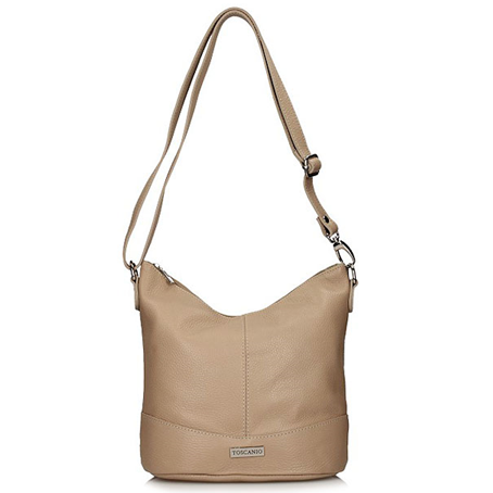 Handbag Toscanio Leather Messenger Bag 16176 beige