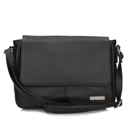 Handbag Toscanio Leather Messenger Bag A141 black