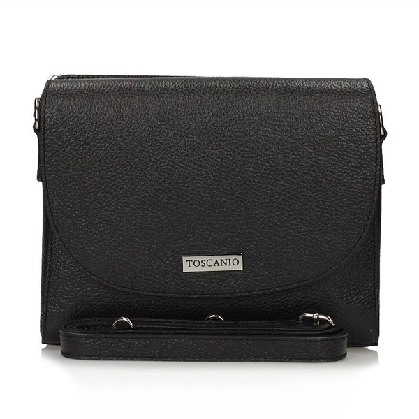 Handbag Toscanio Leather Messenger Bag A179 black