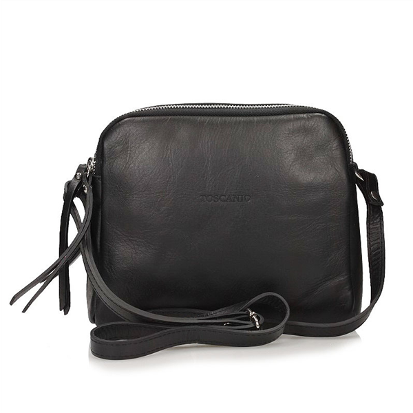 Handbag Toscanio Leather Messenger Bag A48 black