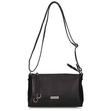 Handbag Toscanio Leather Messenger Bag B60 black